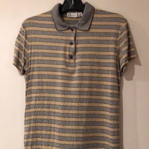 Knit collar T-shirt Short sleeve